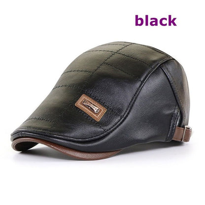 🔥🧢【Časově omezený prodej】 Pánský vysoce kvalitní retro baret z pravé kůže - 3862743