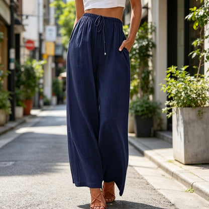 🔥🔥【Zadnji dan 50% popusta】👖👖【S-5XL】 Nove ljetne cool ženske hlače od pamuka i lana širokih nogavica za 2026. - ✅Plaćanje pouzećem