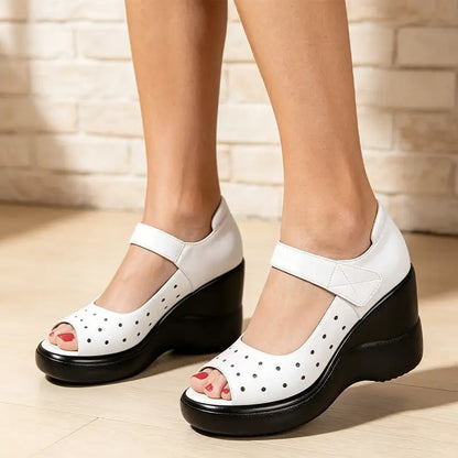 【Ponuda ograničenog trajanja】👠Moderne elegantne ženske sandale - dizajn s debelim potplatom, prozračne i udobne, s ažurnim uzorkom