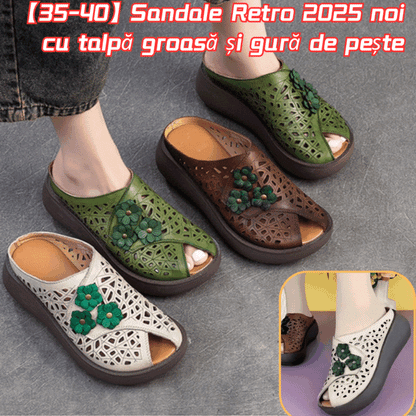 👡【35-40】Sandale Retro 2025 noi cu talpă groasă și gură de pește