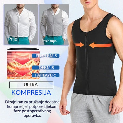 【S-4XL】【Iznenađujuća posebna ponuda s popustom od 50%】🔥Muški prsluk s patentnim zatvaračem, kontrola trbuha