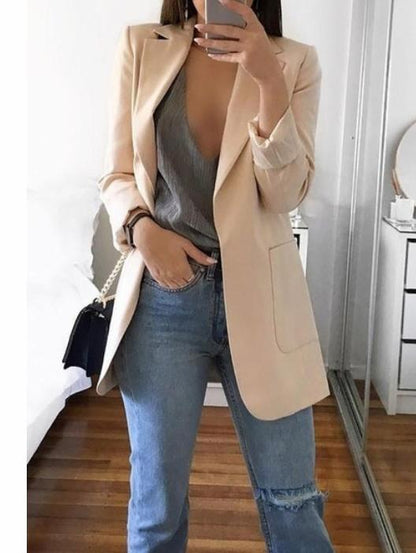 ✨👸Doamnelor toamnă și iarnă la modă cu rever cardigan subțire blazer temperament