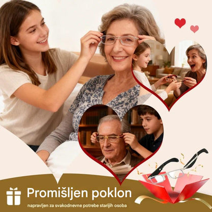 🔥【Kupite 1, dobijte 1 gratis】💥【Iznenađujuća posebna ponuda s popustom od 50%】Sklopive naočale za čitanje s anti-plavim svjetlom i futrolom