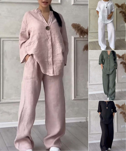 🔥【Novi artikli s 50% popusta samo 3 dana】🥋【S-5XL】【Majica kratkih rukava + hlače】Lagani, elegantni i udobni ženski set, dostupan u više boja