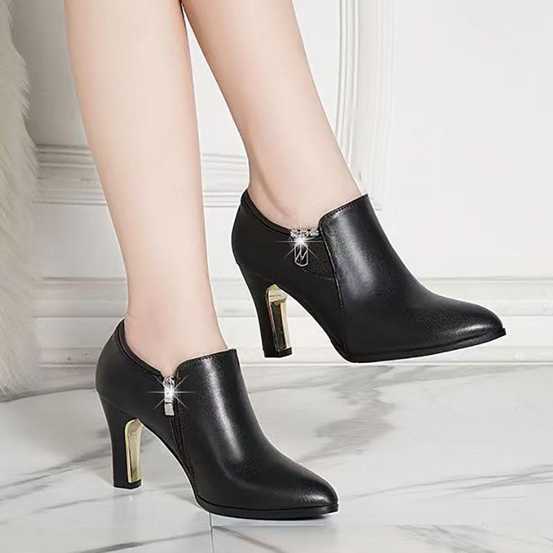 💥【Clearance-ul sezonului】💥【35-40】👠 2025 toamna si iarna noi botine stiletto din piele naturala cu varf ascutit la moda si versatile 3907861