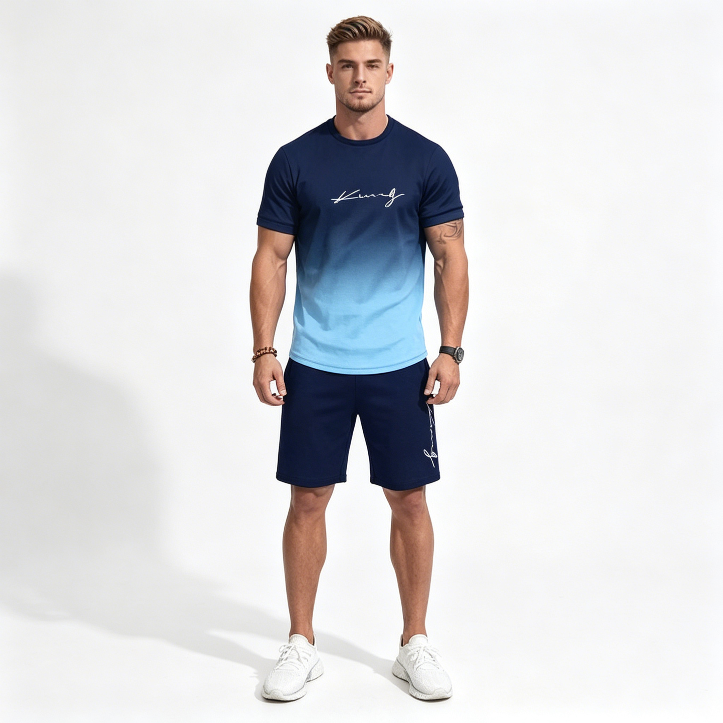 Novo za 2026.: 🌬️🏃‍♂️【S-6XL】Muški prozračni, brzosušeći sportski set (majica + kratke hlače) — Ostanite suhi tijekom vježbanja、moderan i atraktivan.