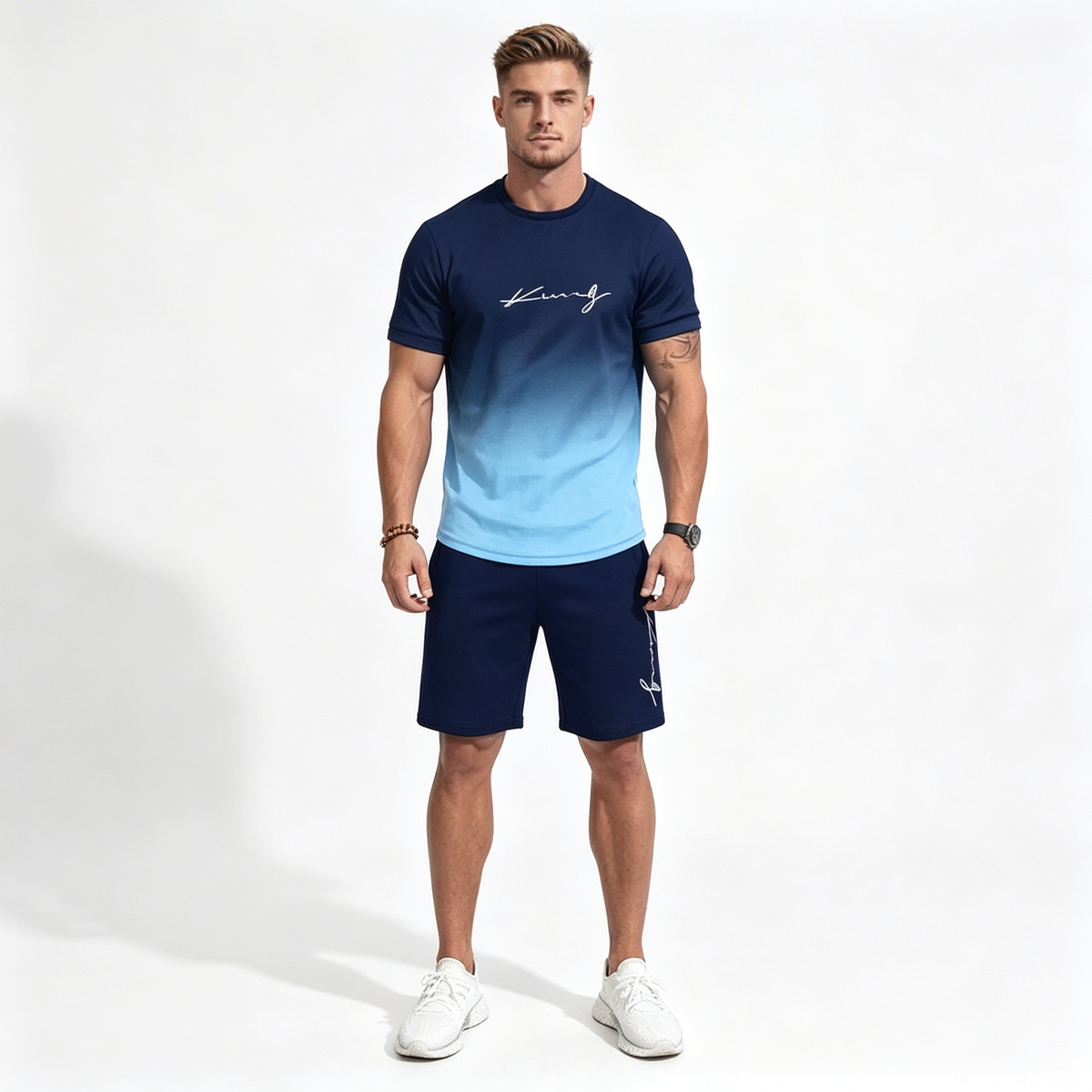Novo za 2026.: 🌬️🏃‍♂️【S-6XL】Muški prozračni, brzosušeći sportski set (majica + kratke hlače) — Ostanite suhi tijekom vježbanja、moderan i atraktivan.