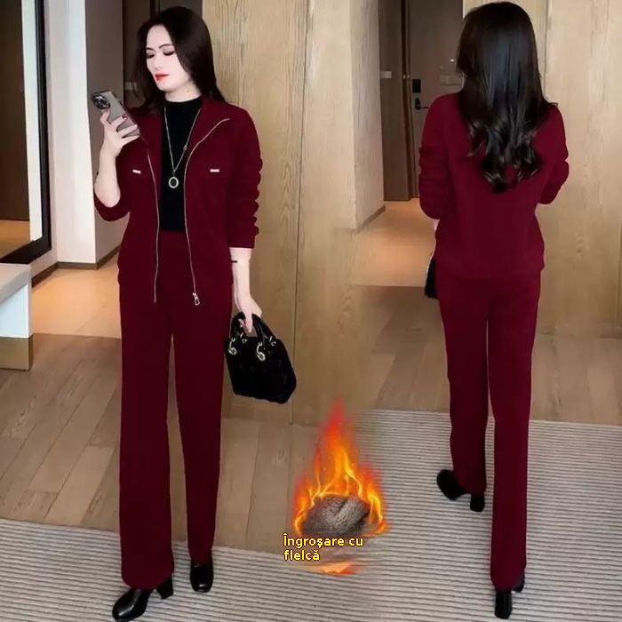 🔴【Reduceri la produse noi】💥【M-4XL】Costum casual de damă din catifea și îngroșat (sacou + pantaloni)-3885062