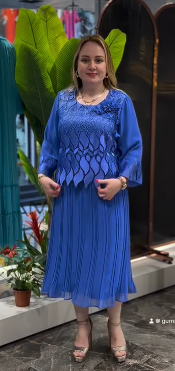 👗 【S-5XL】2025 noua rochie eleganta sifon cu maneca lunga la moda dama --3904859
