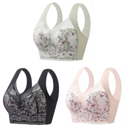 【🔥Cumpărați 1, primiți 3 gratuit】【Set de 3 bucăți】💕🎁Sutien de mărime mare din mătase de gheață fără cusături, respirabil și reglabil【Potrivit pentru 40kg-100kg】-3983347
