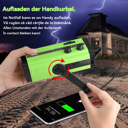🏕️Lanternă portabilă multifuncțională cu radio AM, lanternă solară cu manivelă, lanternă de urgență