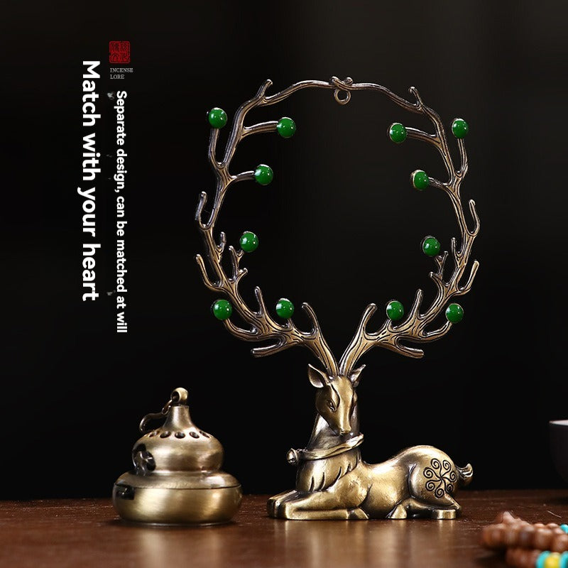 【✨Reducere pe timp limitat】🦌Bogăție prosperă, viață lungă, arzător de tămâie + ornamente pentru aromoterapie--3889005