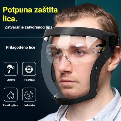 🔥Nadograđena verzija【50% popusta】💥2026 Industrijski biciklistički prozirni zaštitni štitnik za lice - otporan na zamagljivanje, isparavanja ulja i prašinu.
