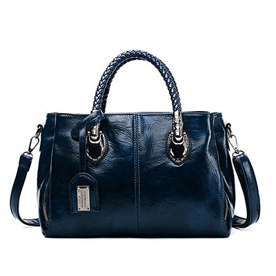 💖👜Geanta de dama retro din piele de vaca Geanta de mana din piele moale-3850590