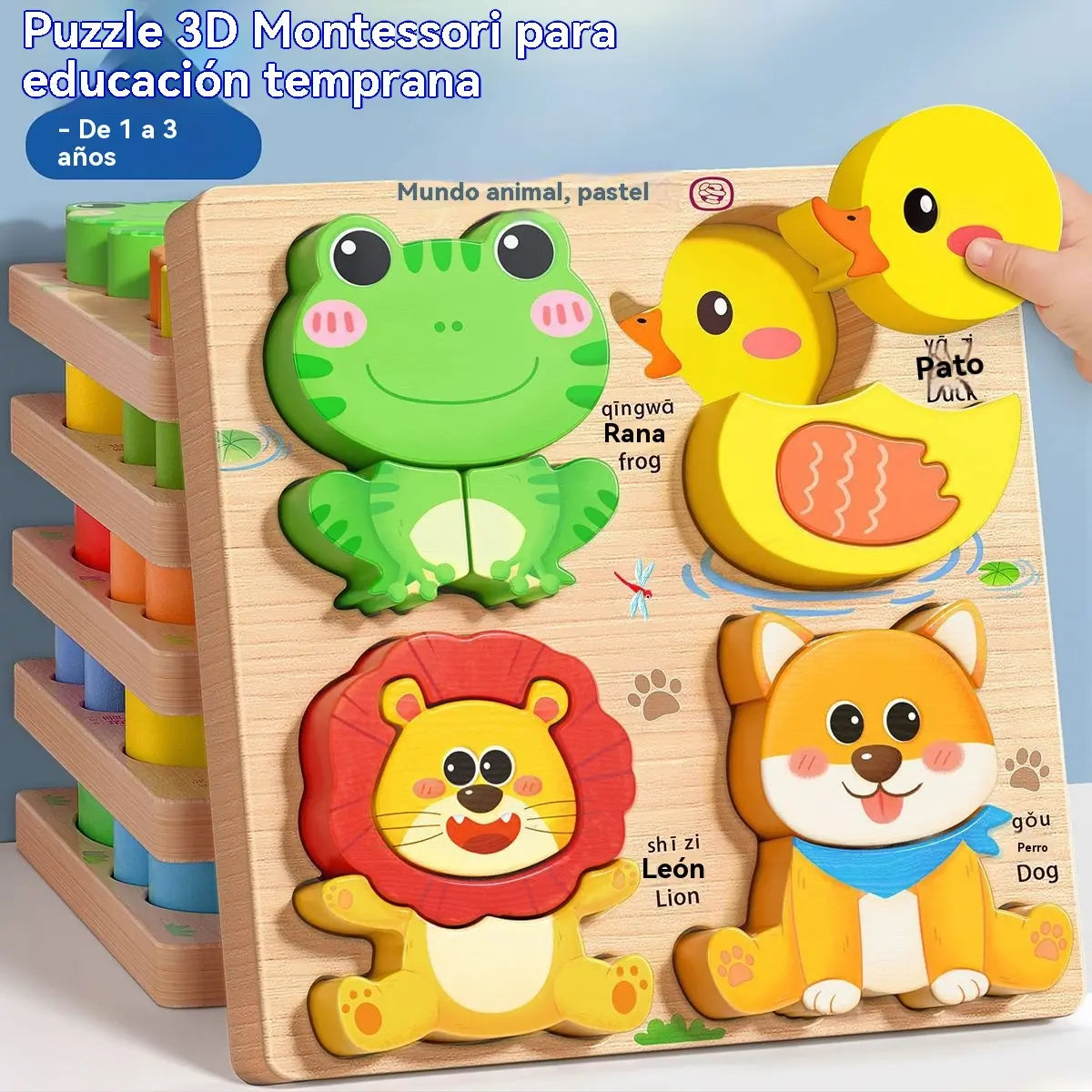 👧🏻🧩 Montessori drvena 3D slagalica za rani odgoj i obrazovanje