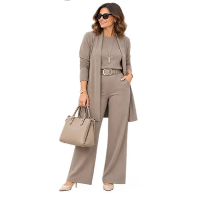 🎁💝Elegantni trodijelni set s dugim kardiganom (uključuje bluzu i hlače)