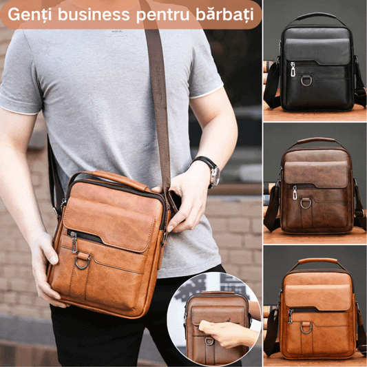 👜🔥【Descuento en nuevos productos】🎁Bolso de hombro de moda de negocios para hombre hecho de cuero genuino, gran capacidad, resistente al desgaste 
