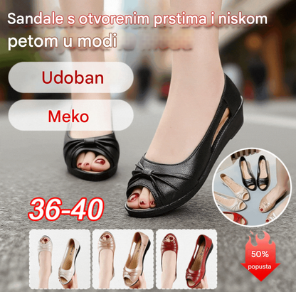 🌼【Iznenađujuća posebna ponuda s popustom od 50%】🌼Ženske jednobojne elegantne sandale, mekani platformski potplat, ležerne cipele s otvorom, otvorenim prstima i petom za ljeto