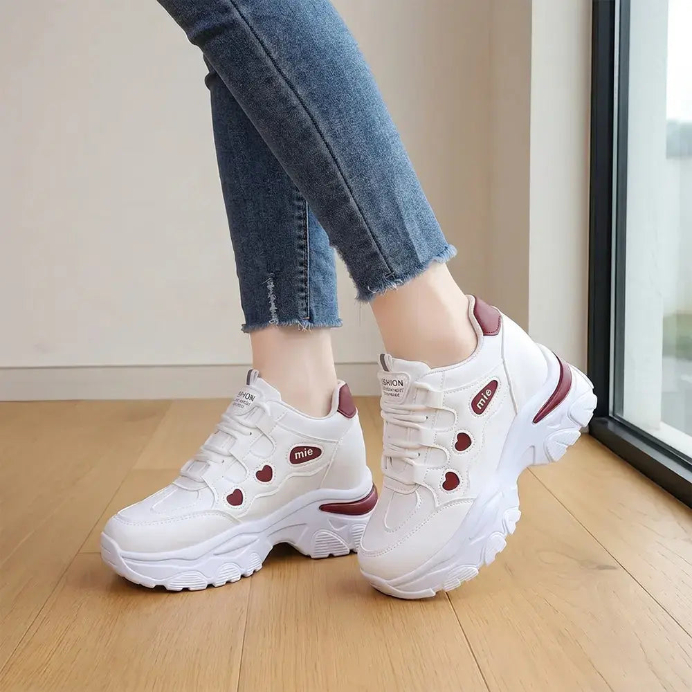 【35-42】👟Ženske tenisice na platformu s debelim dnom - skrivena klinasta podloga - ležerne tenisice s vezicama i blokovima boja 2026
