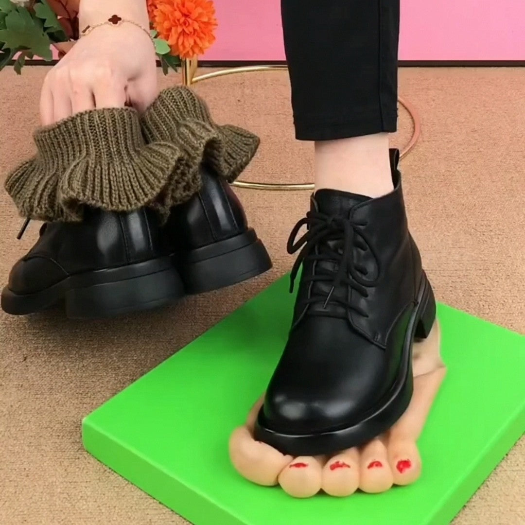 【35-40】cizme martin de dama din piele naturala cu toc plat cu varf rotund-3895006