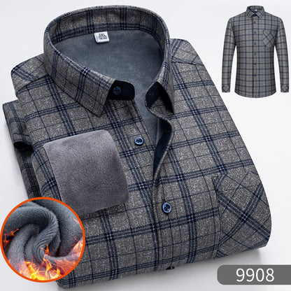 🔥【Reducere de 50% cu termen limitat】👔【L-5XL】Cămașă călduroasă de afaceri cu mânecă lungă toamna și iarna-3898999