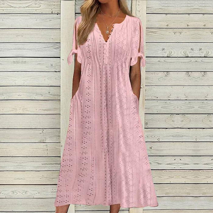 💥💥👗💋【🏆Reducere 50%】【S–5XL】😍 Rochie simplă pentru femei, mărimi mari, uni, lejeră și casual