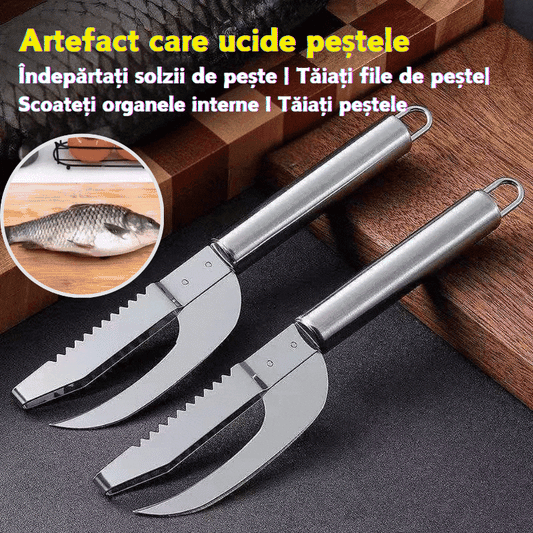 🍲🐟【Oferta de 2 cuchillas】Cuchillo multiusos de acero inoxidable para una eliminación eficiente de escamas de pescado 