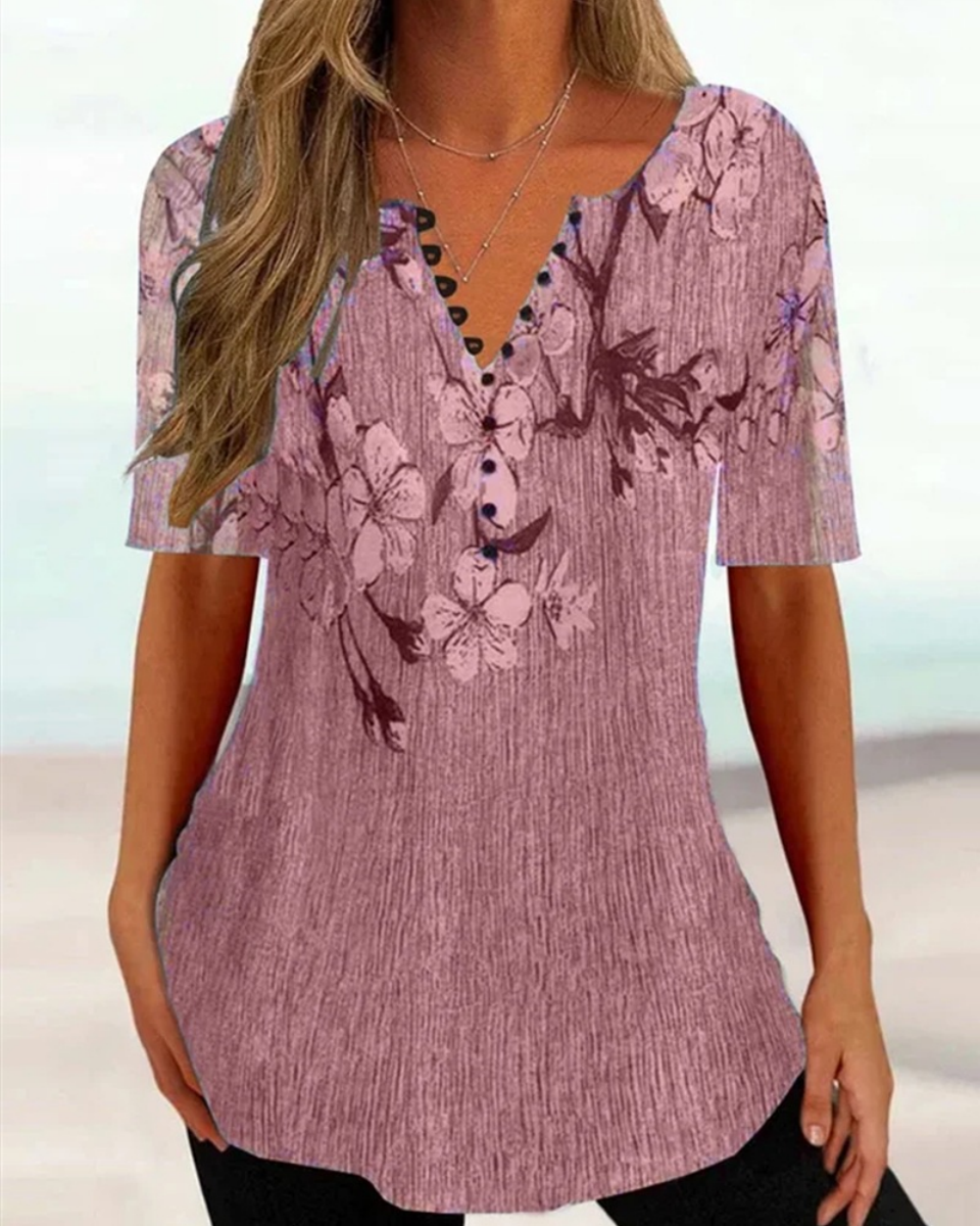 💕【Oferta por tiempo limitado】💕【S-5XL】Nuevas camisetas de manga corta con cuello en V de algodón para mujer, ideales para el verano: suaves y agradables al tacto.