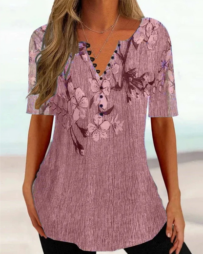 💕【Oferta por tiempo limitado】💕【S-5XL】Nuevas camisetas de manga corta con cuello en V de algodón para mujer, ideales para el verano: suaves y agradables al tacto.