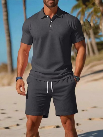 [S–3XL] Ljetni ležerni komplet kratkih rukava - polo majica i kratke hlače
