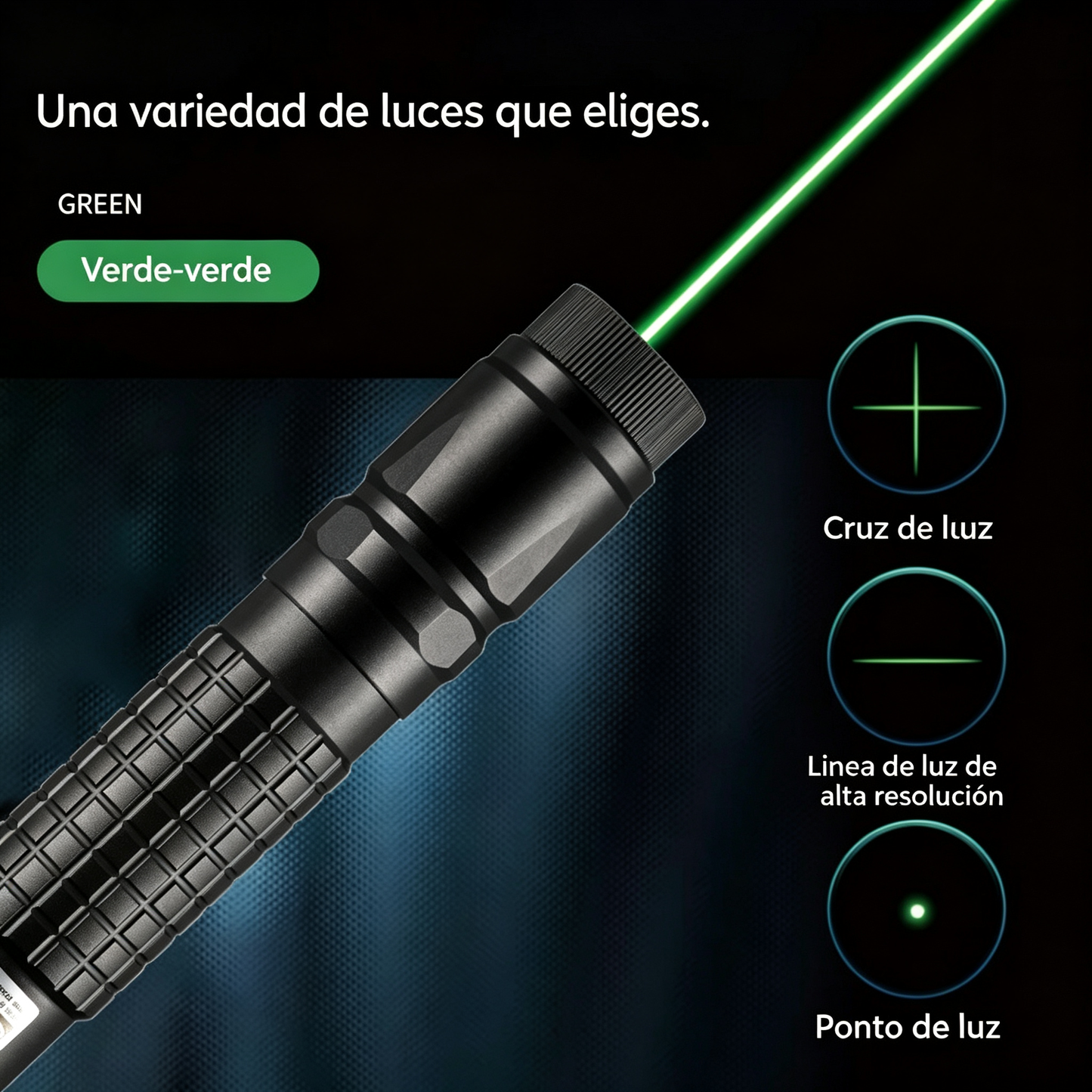 Puntero láser mecánico verde para posicionamiento y marcado de ángulos rectos, nivel láser de cruz