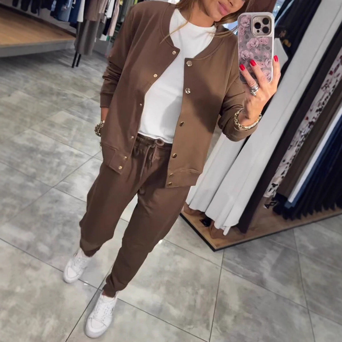 💃【Majica + Hlače】🧥🌙 Udoban i elegantan, s izvrsnom udobnošću - ležerni set od majice i jakne sada je dostupan!