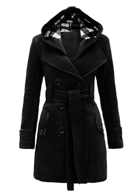 ✨【49% OFF】【S-3XL】Jachetă călduroasă cu glugă de lungime medie pentru femei-3852565