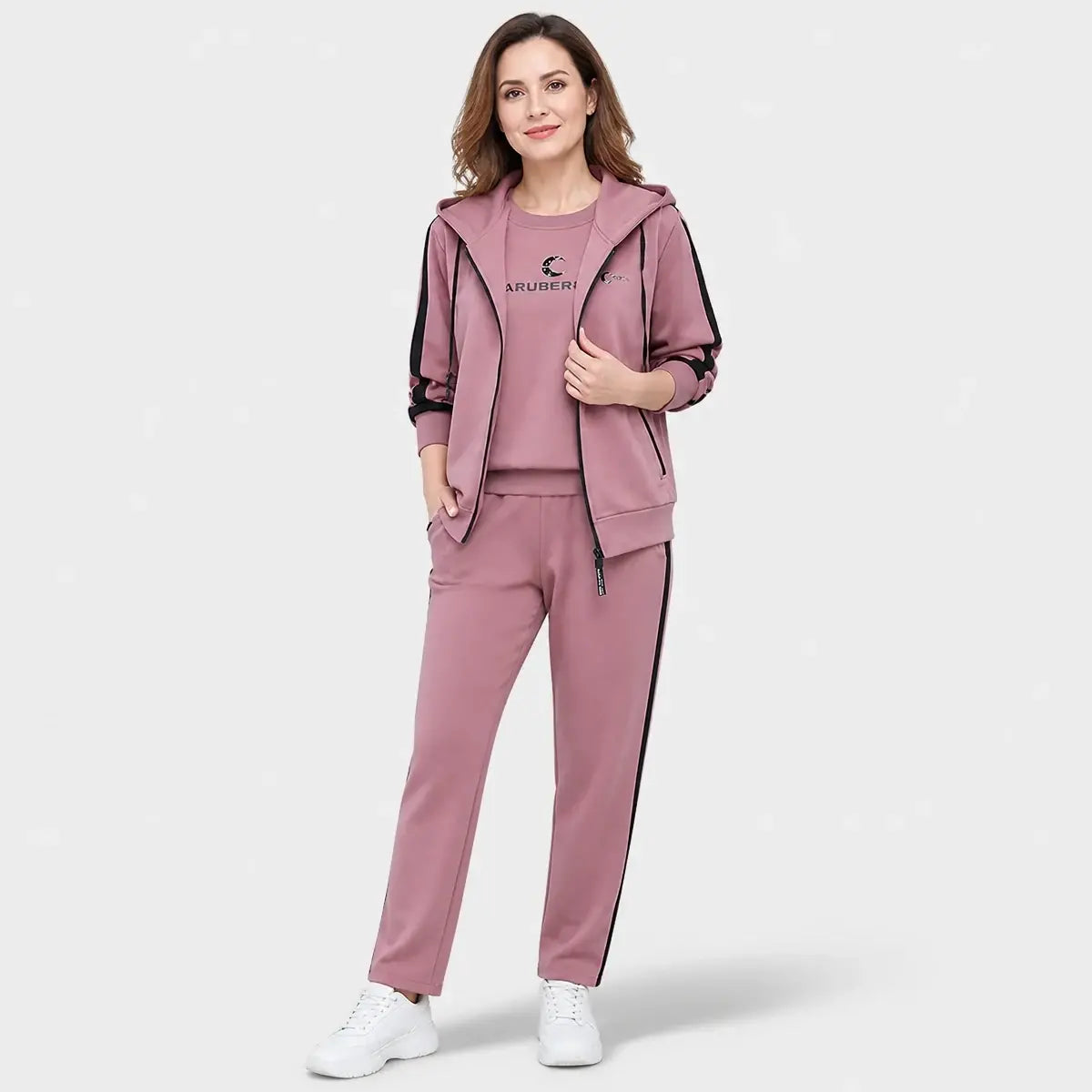 🔥【Novi dolazak - Ograničeno vrijeme 50% popusta】❄️S- 4XL】Ženski jesensko/zimski modni ležerni set od tri dijela (majica + jakna + hlače)