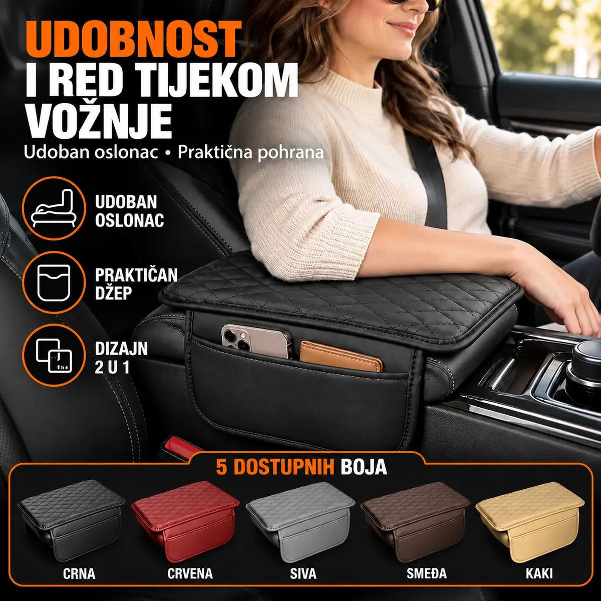 📢📢 50 % popusta! 🚗 Univerzalni kožni povišivač za naslon za ruku u automobilu: omogućuje udobniji, povišeni položaj naslona za ruku.