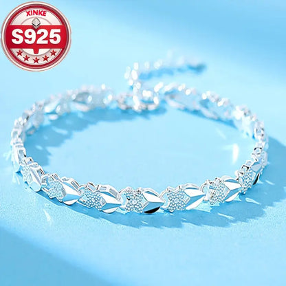 😀👉【Compra uno y llévate otro gratis, la opción de regalo perfecta】💖🍀Pulsera de plata 925 de moda para mujer con trébol de cuatro hojas【50% de descuento】