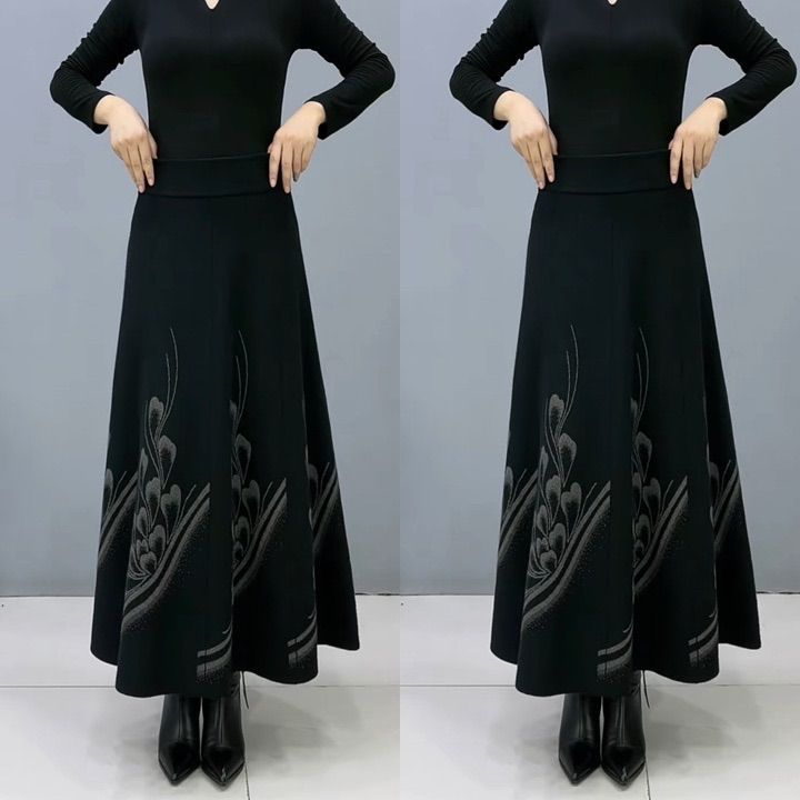 👗🎀【Reducere pe timp limitat】【S-3XL】2024 fustă de lână îngroșată de toamnă și iarnă nouă pentru femei-3854998
