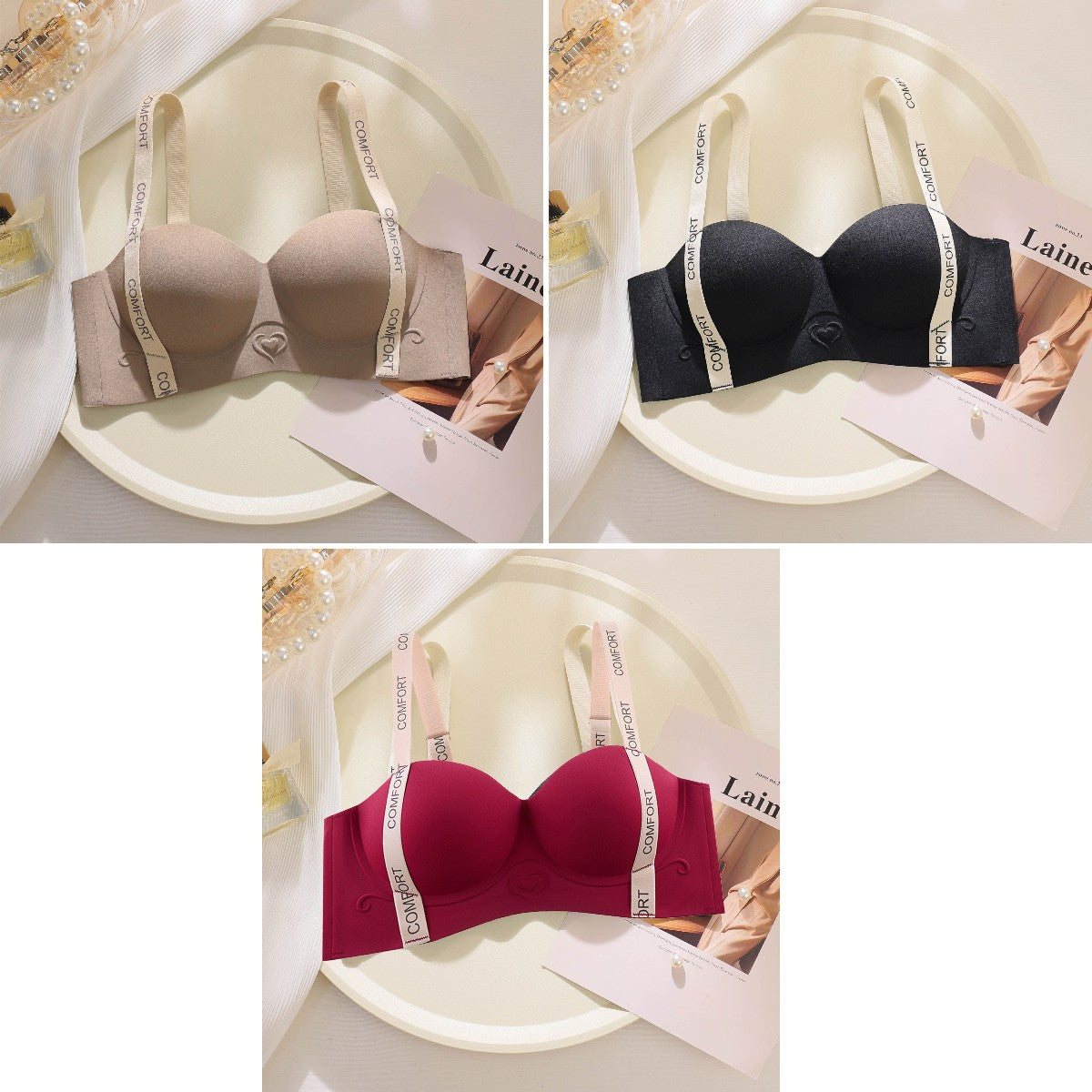 😍【Pachet de 3】Sutien push-up pentru femei fără armătură ❤️【40-85KG】
