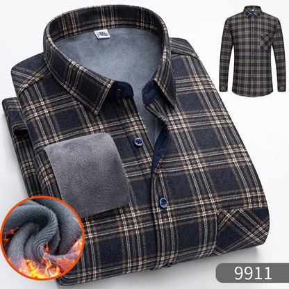 🔥【Reducere de 50% cu termen limitat】👔【L-5XL】Cămașă călduroasă de afaceri cu mânecă lungă toamna și iarna-3898999