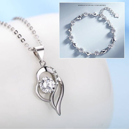 【Posebna ponuda】Set narukvice i ogrlice od 925 sterling srebra s motivom oceanskog srca - dizajn oceanskog srca, savršen poklon za žene
