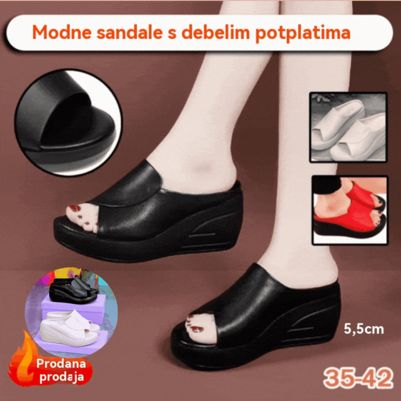 🔥👡【Veličine 35-42】Modne ženske papuče, ležerne cipele i sandale lansirane 2026. godine, izrađene od prave kože s mekim i debelim potplatom.