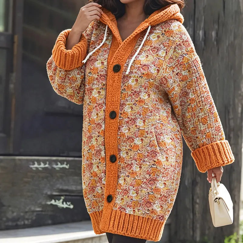 【S-6XL】🥰2026 Novi udobni kardigan s kapuljačom i retro printom