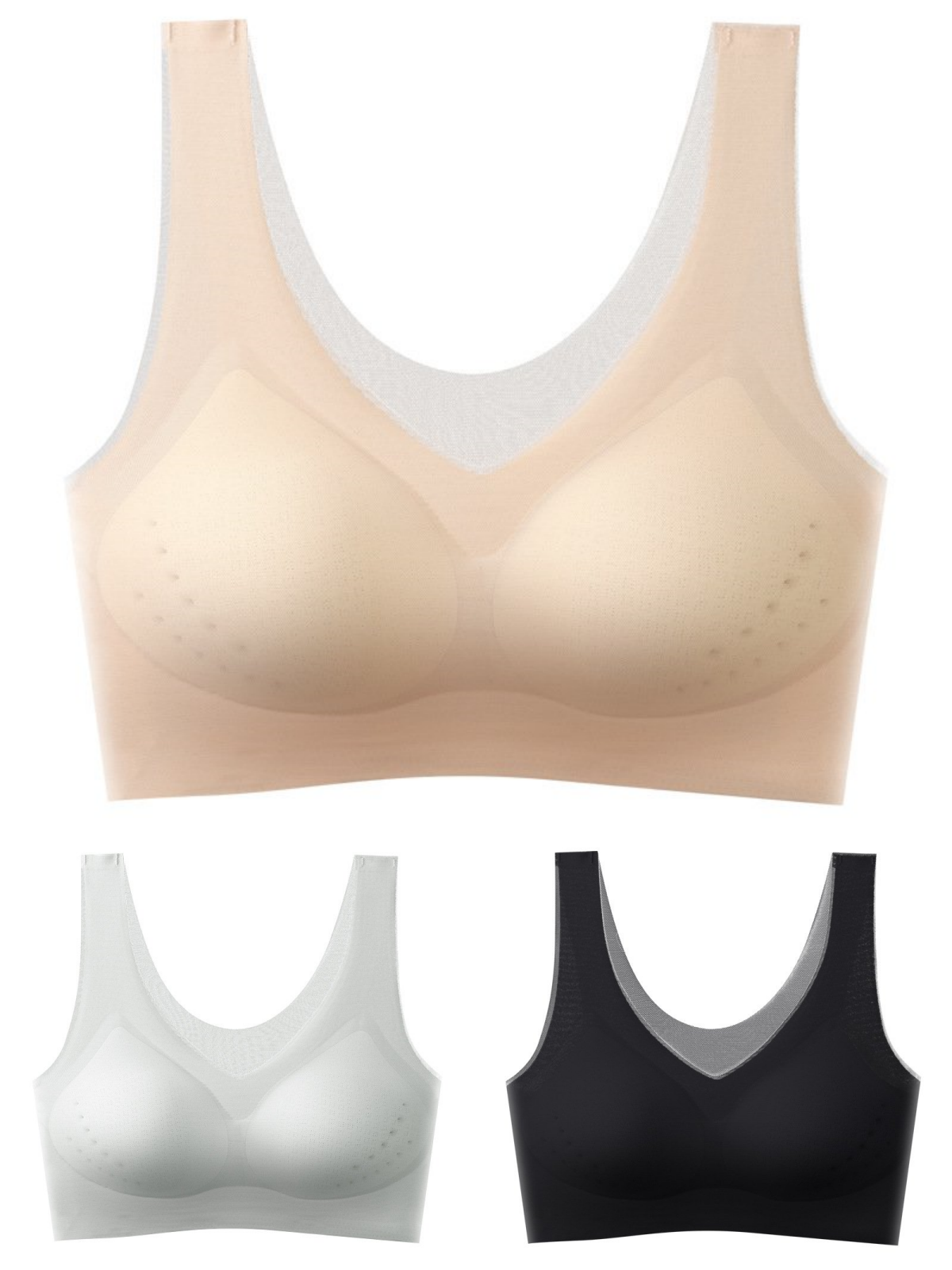 🏆【Promocija—set od 3 dijela 50% popusta】【40-120 kg】🎀2026 Bešavni grudnjak od ledene svile, podizanje i oblikovanje, protiv opuštanja i skupljanja