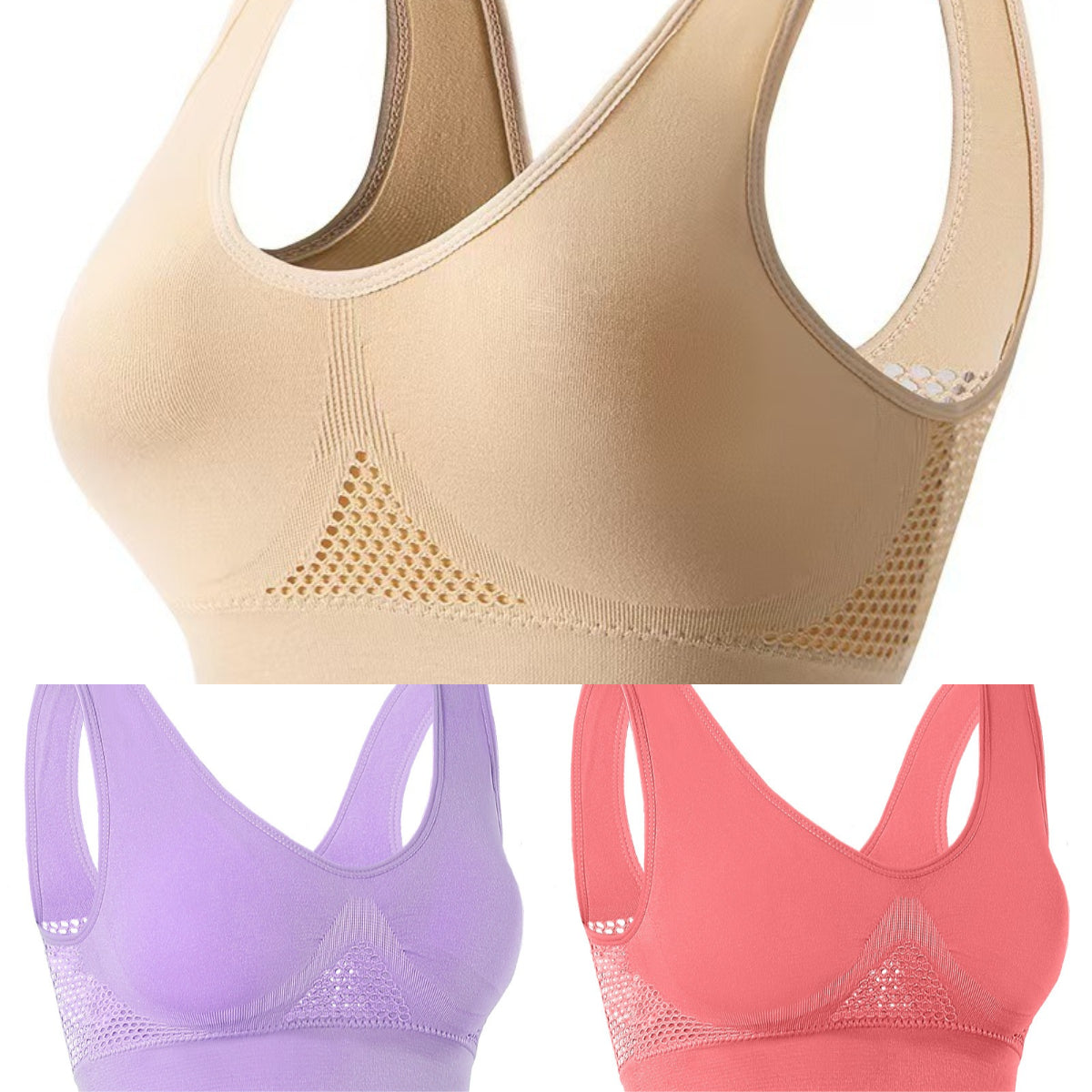 🥰【Pachet de 3】Sutien respirabil și răcoros pentru mărimi mari❤️【40-120KG】