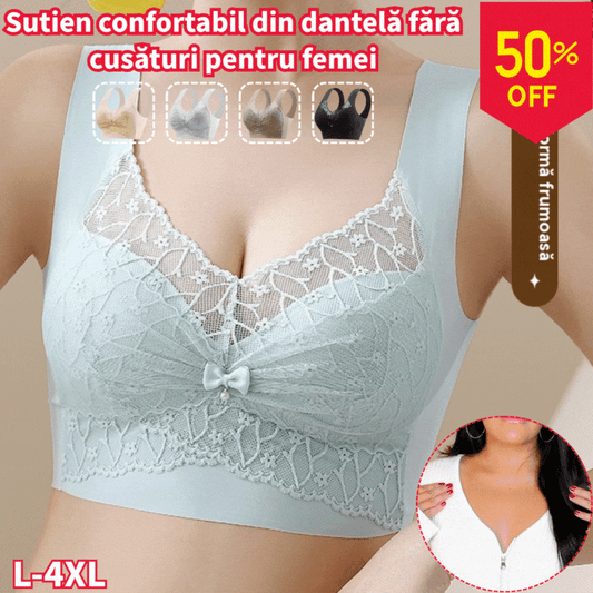 😍【Pachet de 3】👙【40-110 KG】 Sutien confortabil, fără cusături, din dantelă --3965729