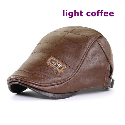 🔥🧢【Časově omezený prodej】 Pánský vysoce kvalitní retro baret z pravé kůže - 3862743