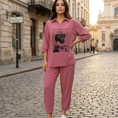 🔥🔥【Novi dolazak, vremenski ograničena ponuda】👚👚【M-3XL】Moderan ženski dvodijelni set, ležeran i moderan dizajn—✅Plaćanje pouzećem