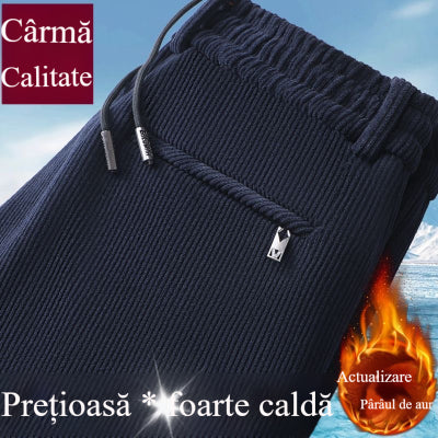 🔥【M-5XL】Catifea de toamnă și iarnă plus pantaloni de trening pentru bărbați din catifea, pantaloni casual largi-3853734