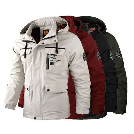 【M-6XL】Toamna Iarna Noua jachetă caldă pentru bărbați, rezistentă la vânt și la apă【Recomanda】-3840215