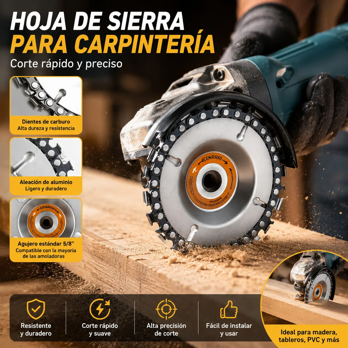 【Compre 1 y obtenga 1 gratis】【2 pieza】Hoja de motosierra de 4 pulgadas para amoladoras angulares: duradera, permite cortes suaves y un corte rápido y preciso de madera, PVC y plásticos.
